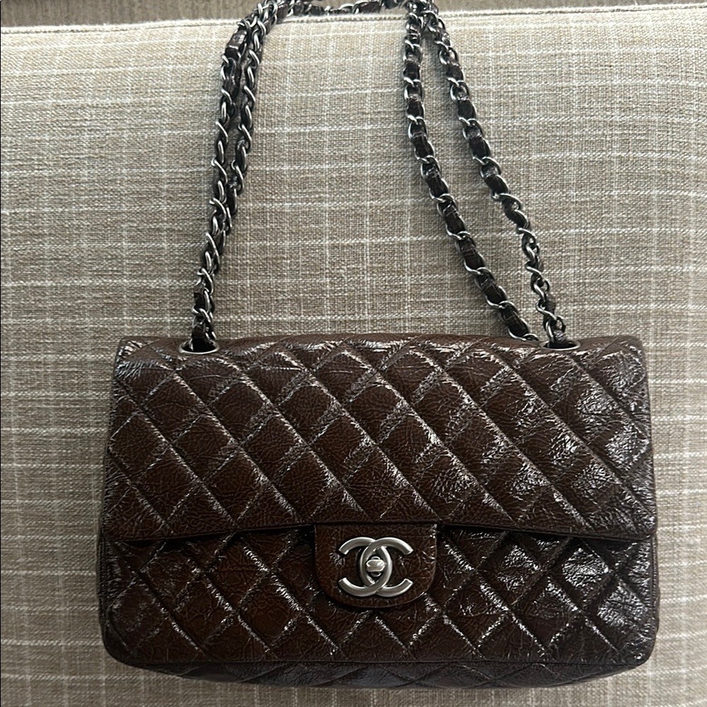 Chanel Brown Quilted Leather Bag
